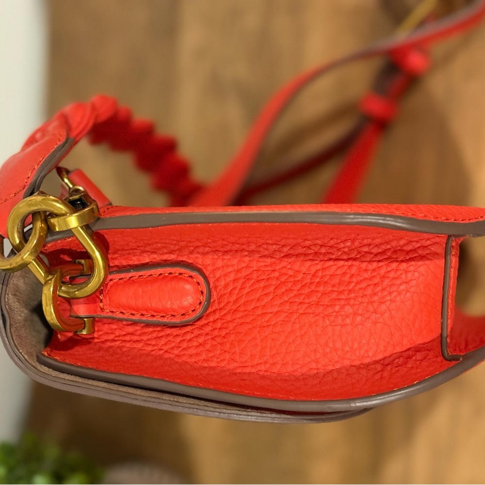 Antonio Melani Rosie Braided Top Handle Saddle Crossbody Bag – Red/orangw - Picture 12 of 13